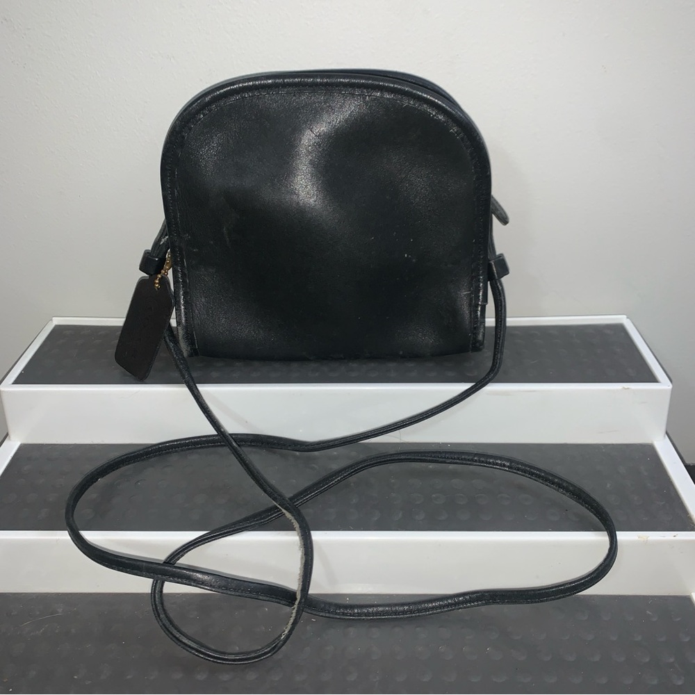 Vintage Coach Abbie Bag Crossbody Shoulder Handbag 9017 Black 1980s 70s Leather!